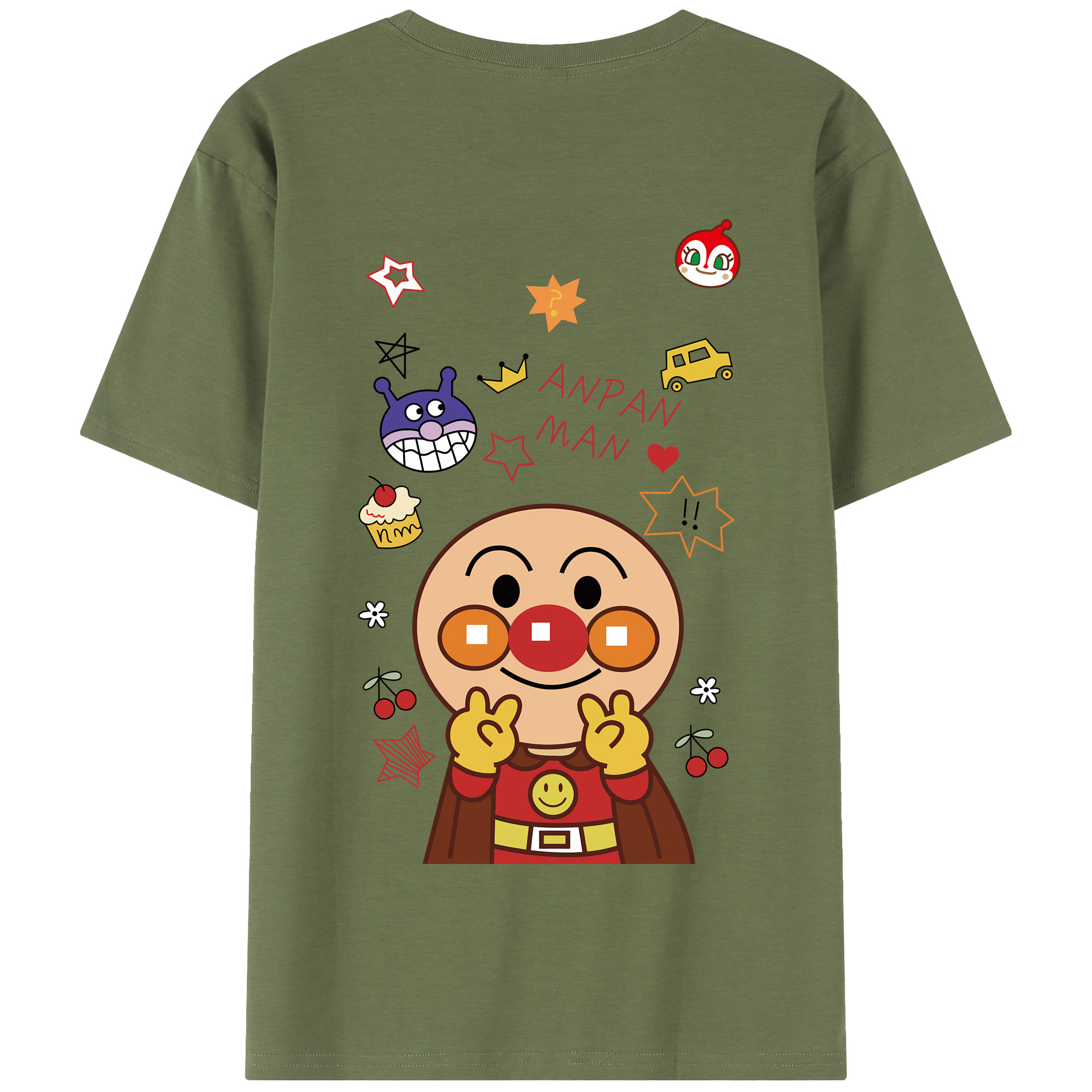 （画像用） アンパンマン Anpanman 綿100％半袖Tシャツ（背面プリント）